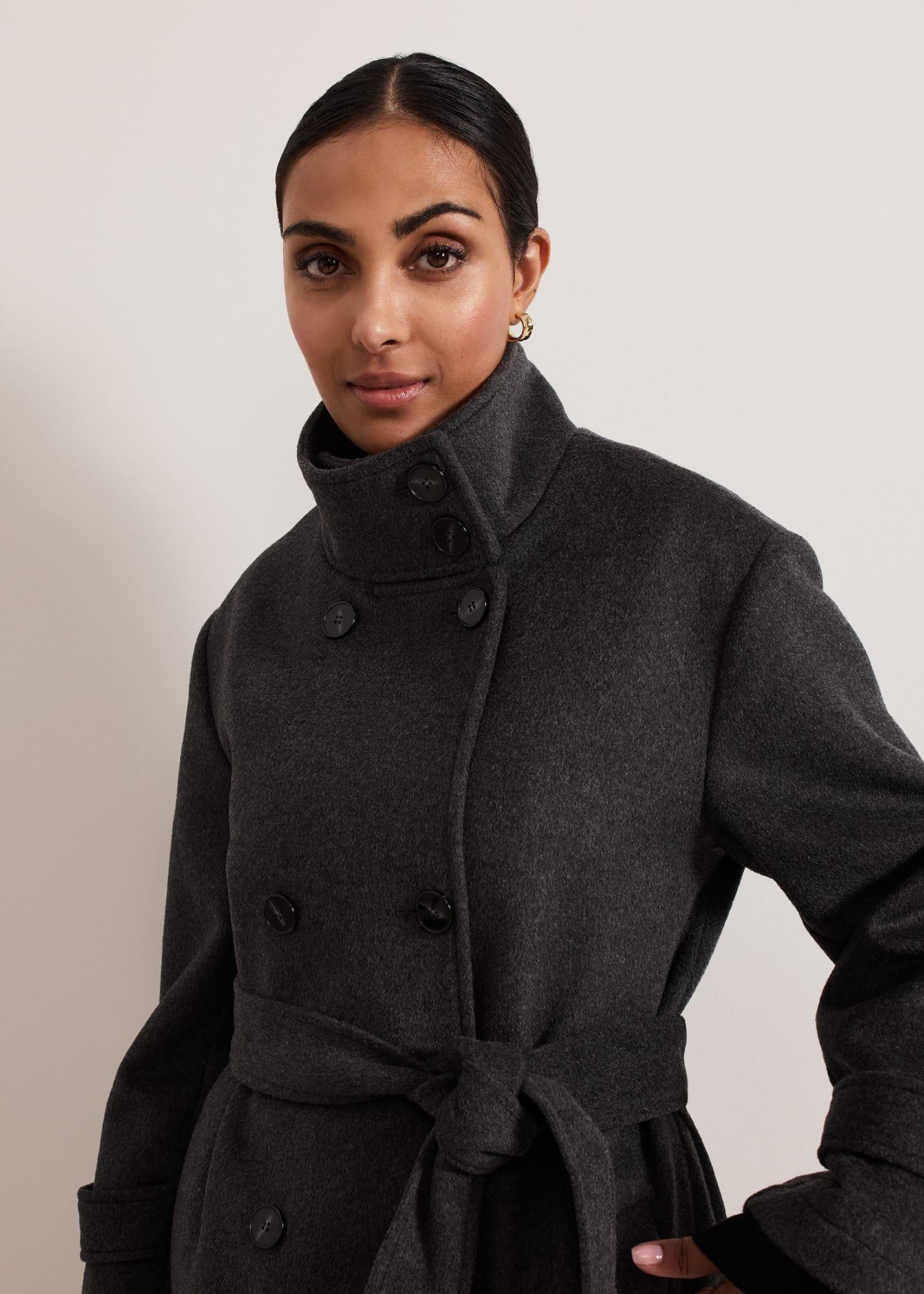 Petite Paloma Funnel Neck Wool Coat
