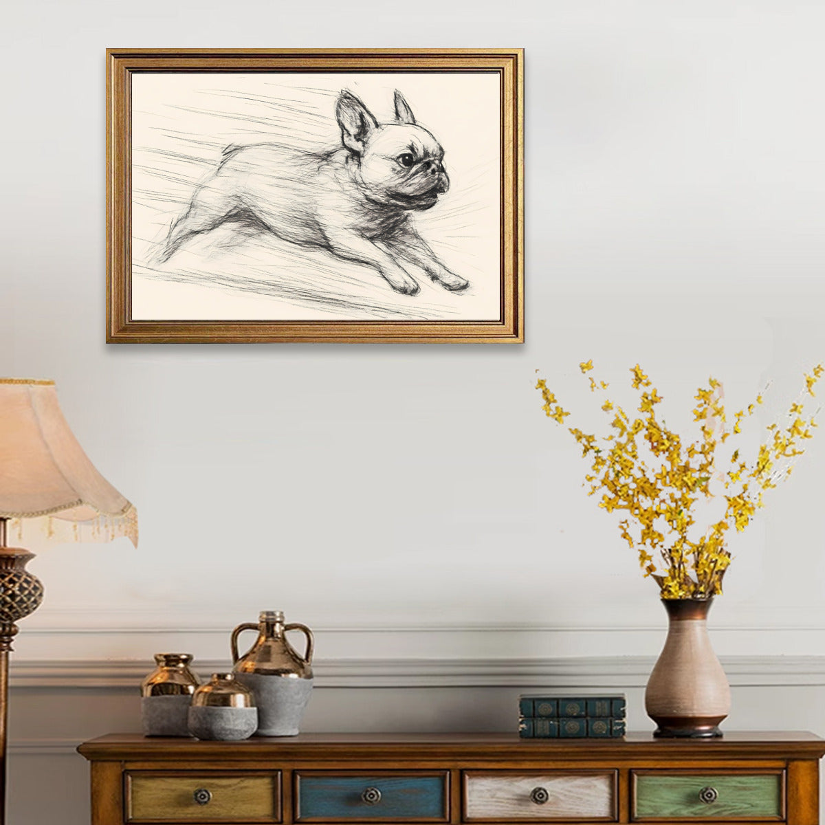 French Bulldog Waffles Framed Poster • Wall Decoration Durable Dog Item