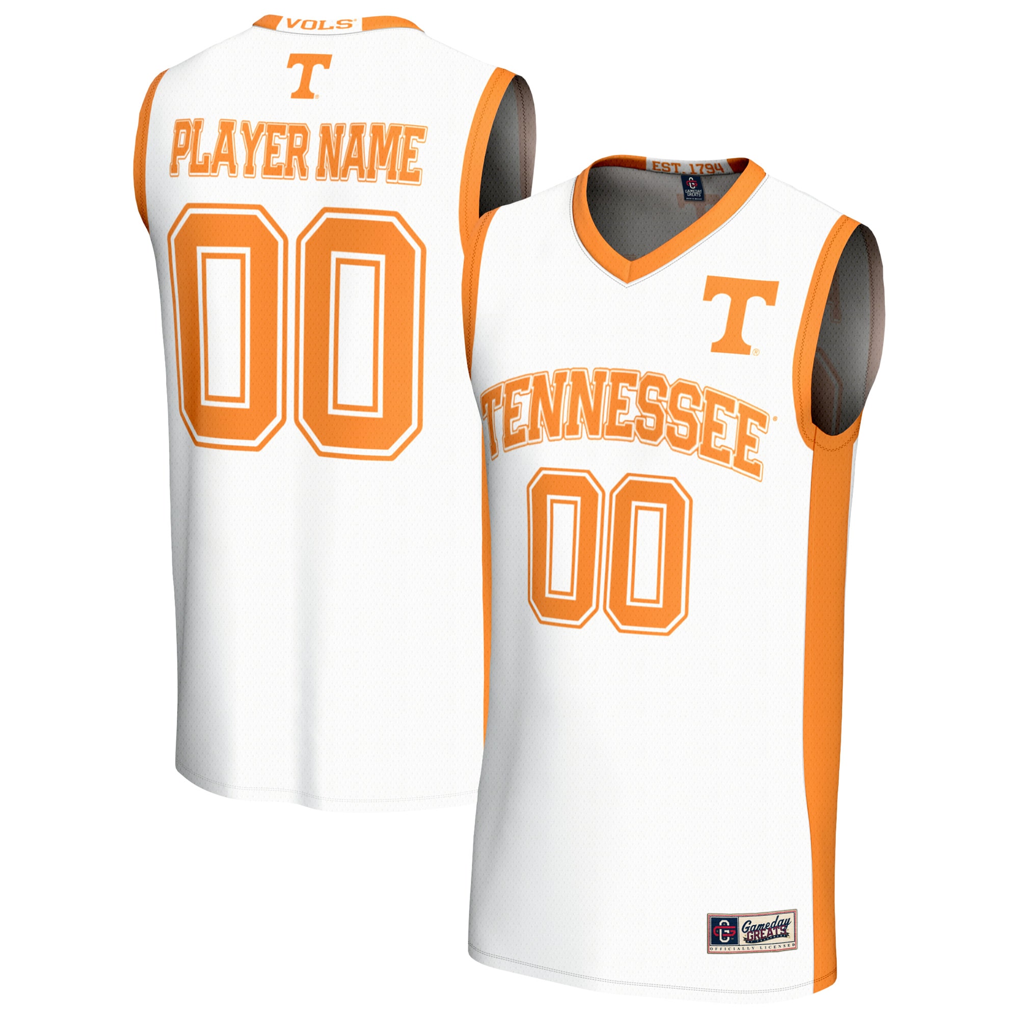 [NJP] Tennessee Volunteers GameDay Greats Youth Lightweight Collegiate Men's Basketball NIL Pick-A-Player Fashion Jersey - White