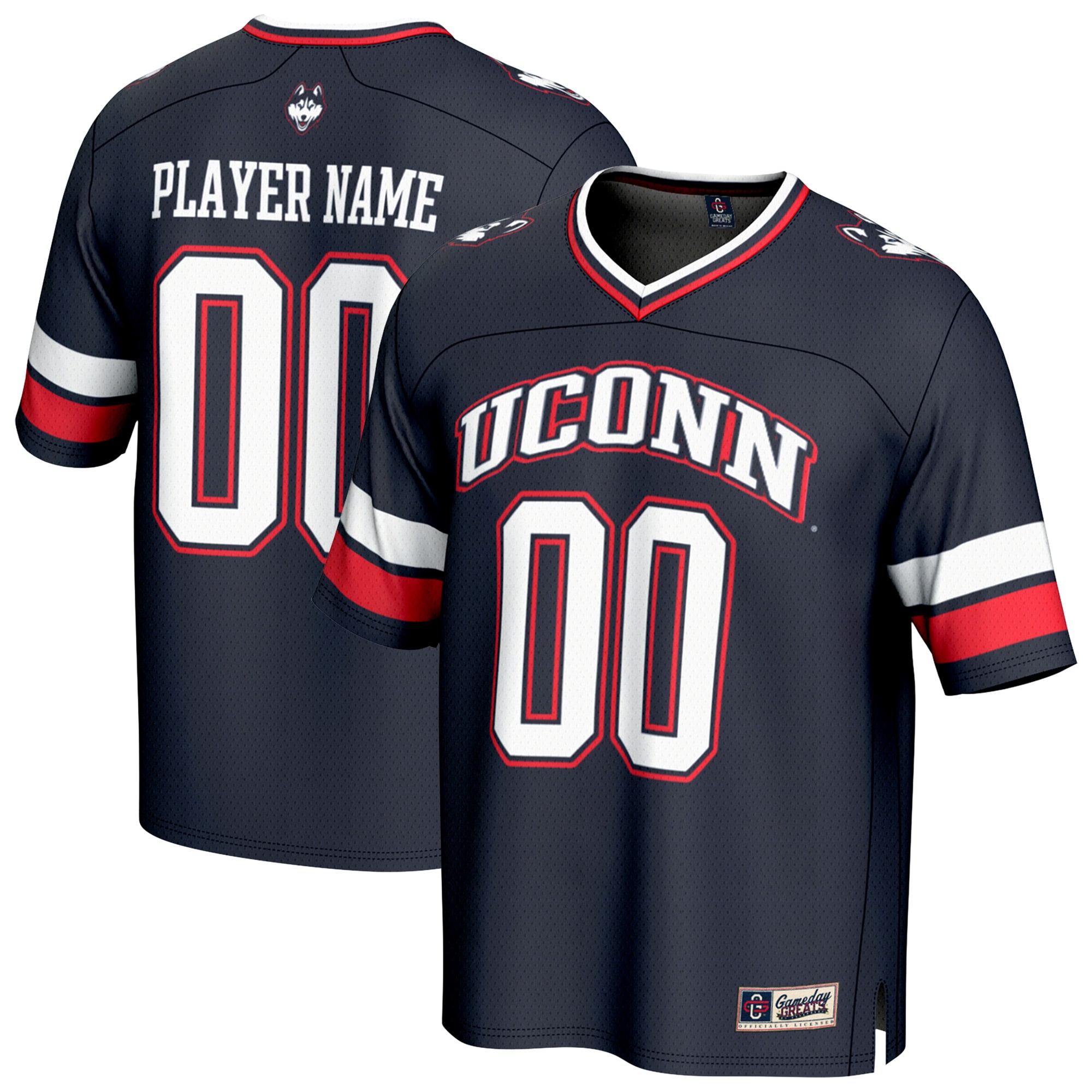 UConn Huskies GameDay Greats Unisex NIL Pick-A-Player Football Fashion 2026 Season Football Jersey - Navy