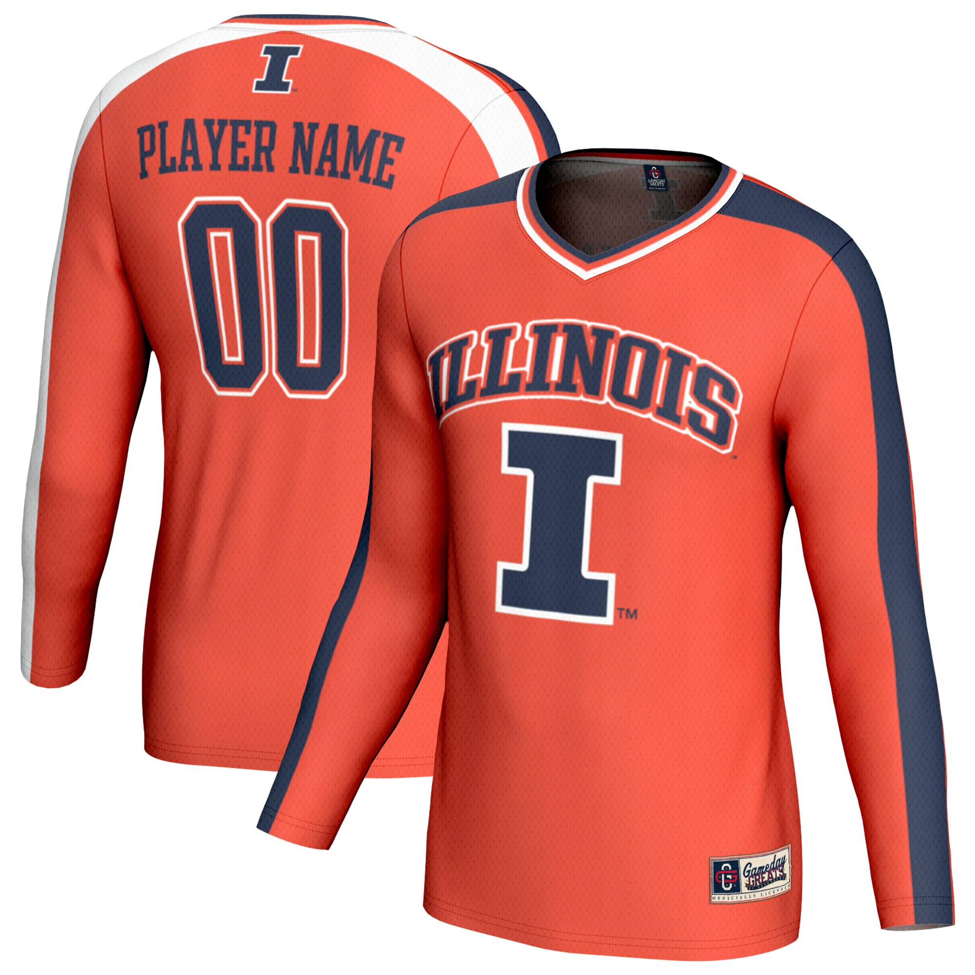 [DDG] Illinois Fighting Illini GameDay Greats Unisex NIL Pick-A-Player Lightweight Collegiate Volleyball Fashion Jersey - Orange