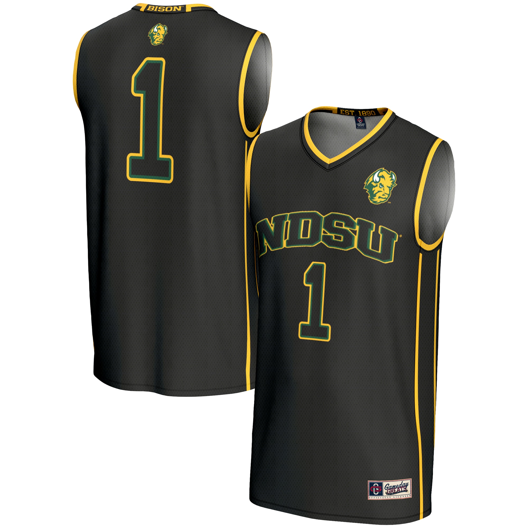 [NJP] NDSU Bison GameDay Greats Unisex Lightweight Basketball Jersey - Black