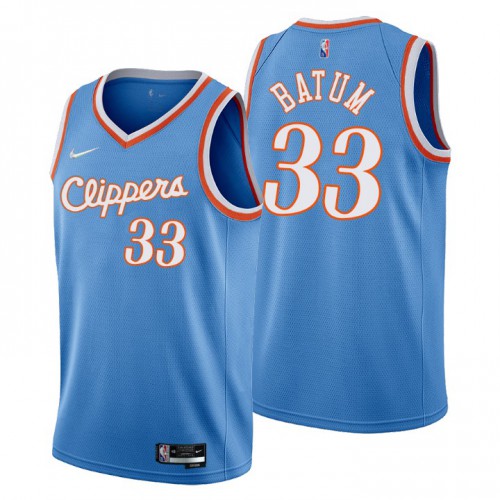 Blue Nike Angeles Clippers #33 Clippers Jersey - Performance Fabric
