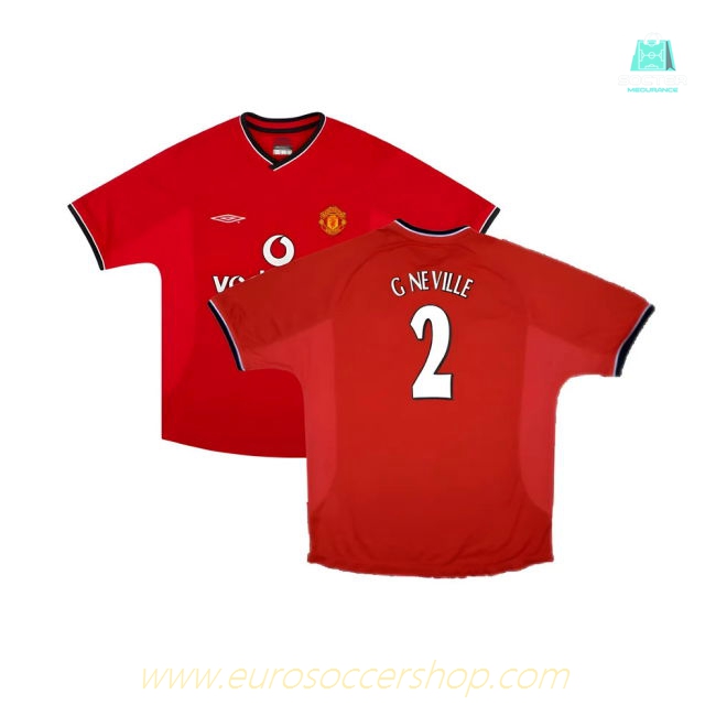 Manchester United 2000-02 Home Shirt ((Excellent) XXL) (G Neville 2)