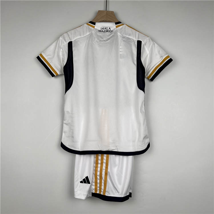 KidsYouth Real Madrid 2324 Home White Soccer Football KitShirtShort -