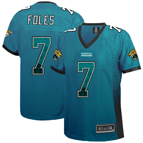 NFL J J Jaguars #7 Nick Foles Green Elite Jersey - Authentic Quality