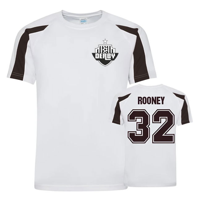 Adult Wayne Rooney Derby County Sports Training Jersey (White)