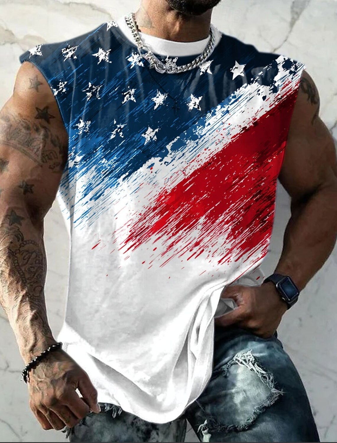4th of July 2026 250th Memorial Day Men's Patriotic Designer Patriot US Flag T-Shirt