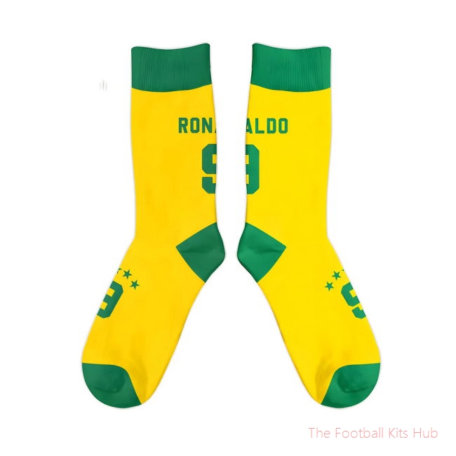 Brazil 1998 Ronaldo Retro Football Socks