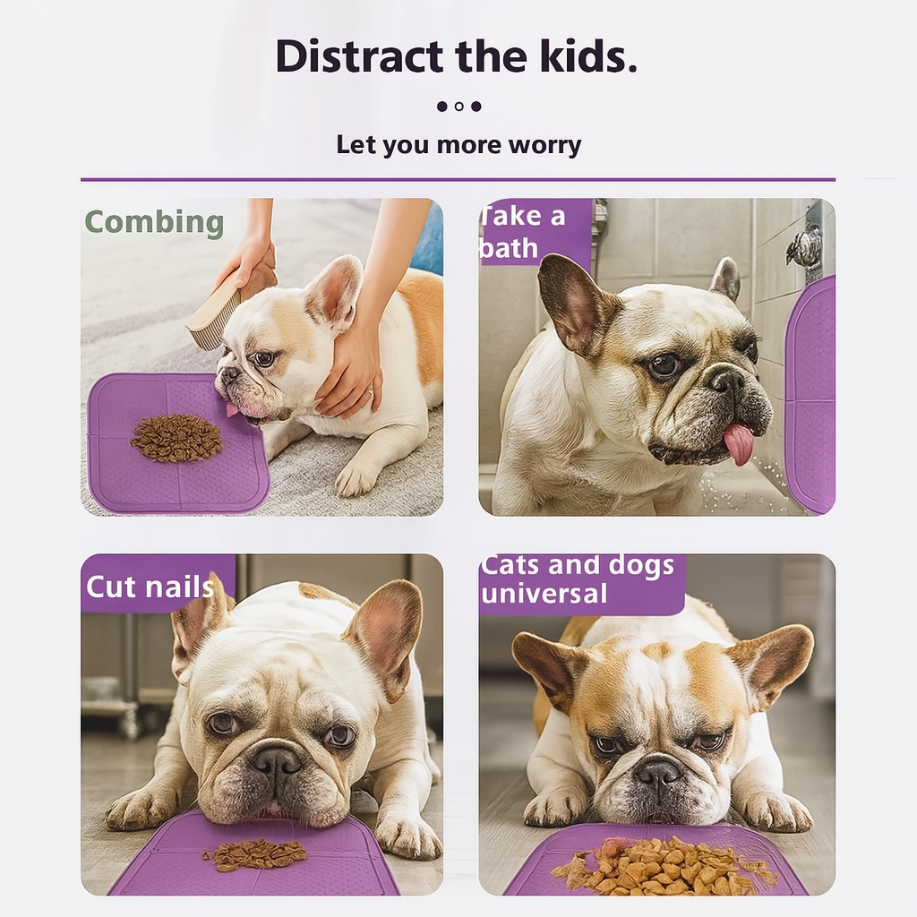 Frenchie Slow Feeder – Anti-choking Silicone Dog Lick Mat Outdoor Use