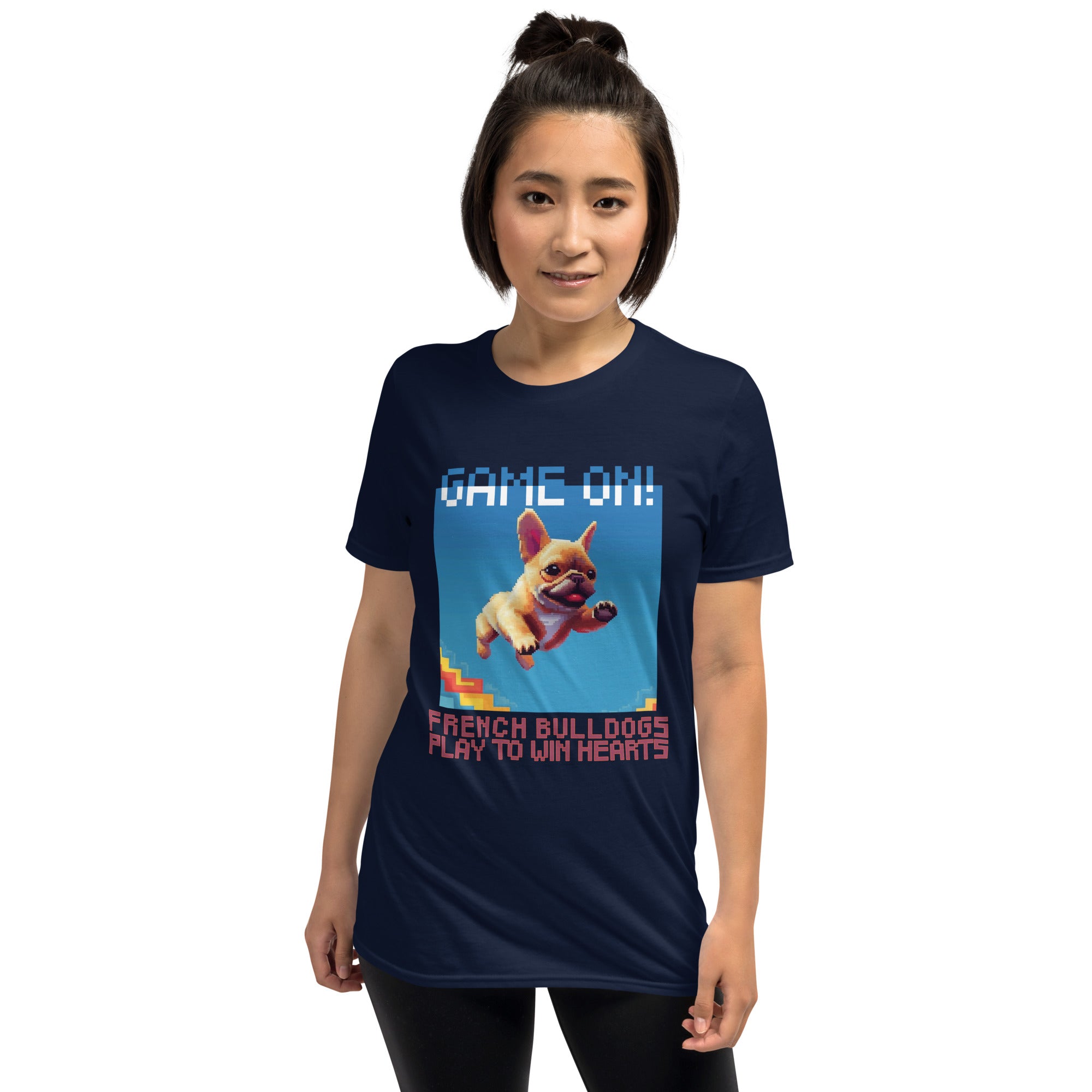 Frenchie-Fan Cozy Pixel Pup Paradise - Unisex T-shirt for Fashion Lovers