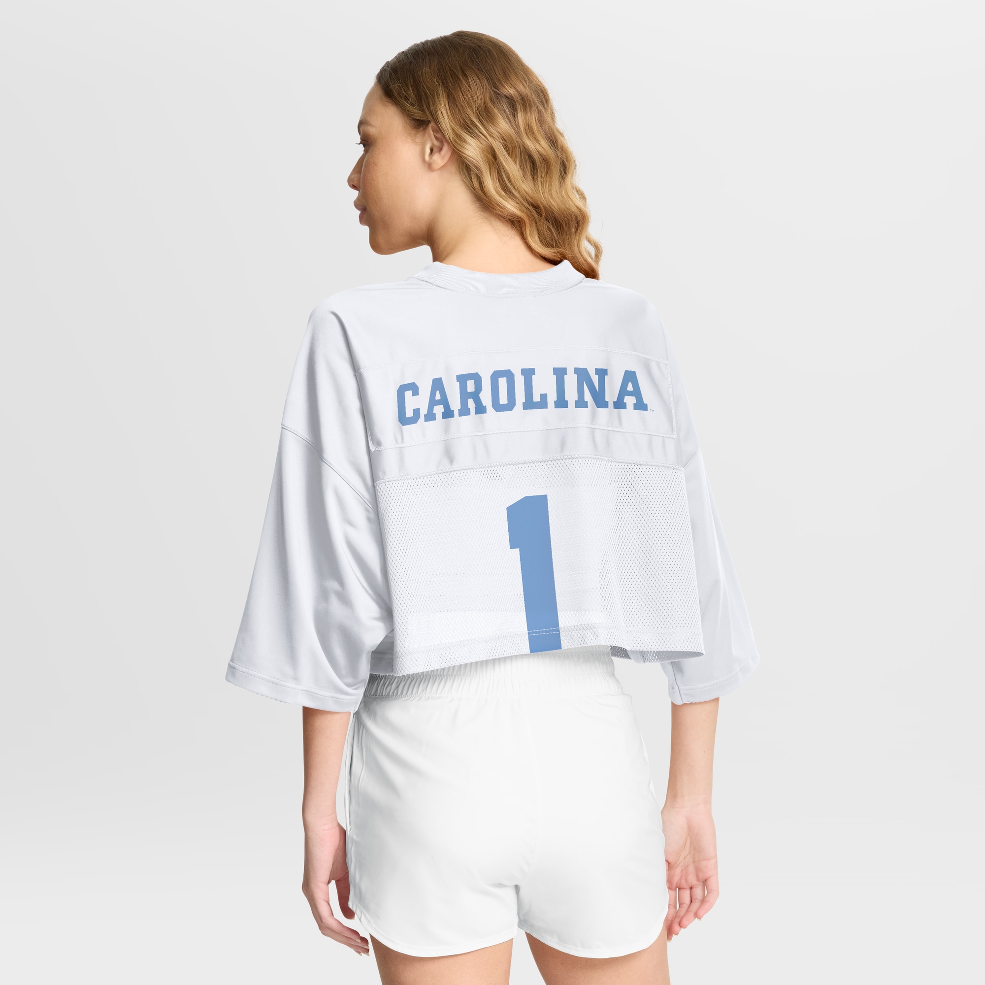 [DDG] North Carolina Tar Heels Women's Cropped Mesh Dri-FIT Fashion Jersey - White