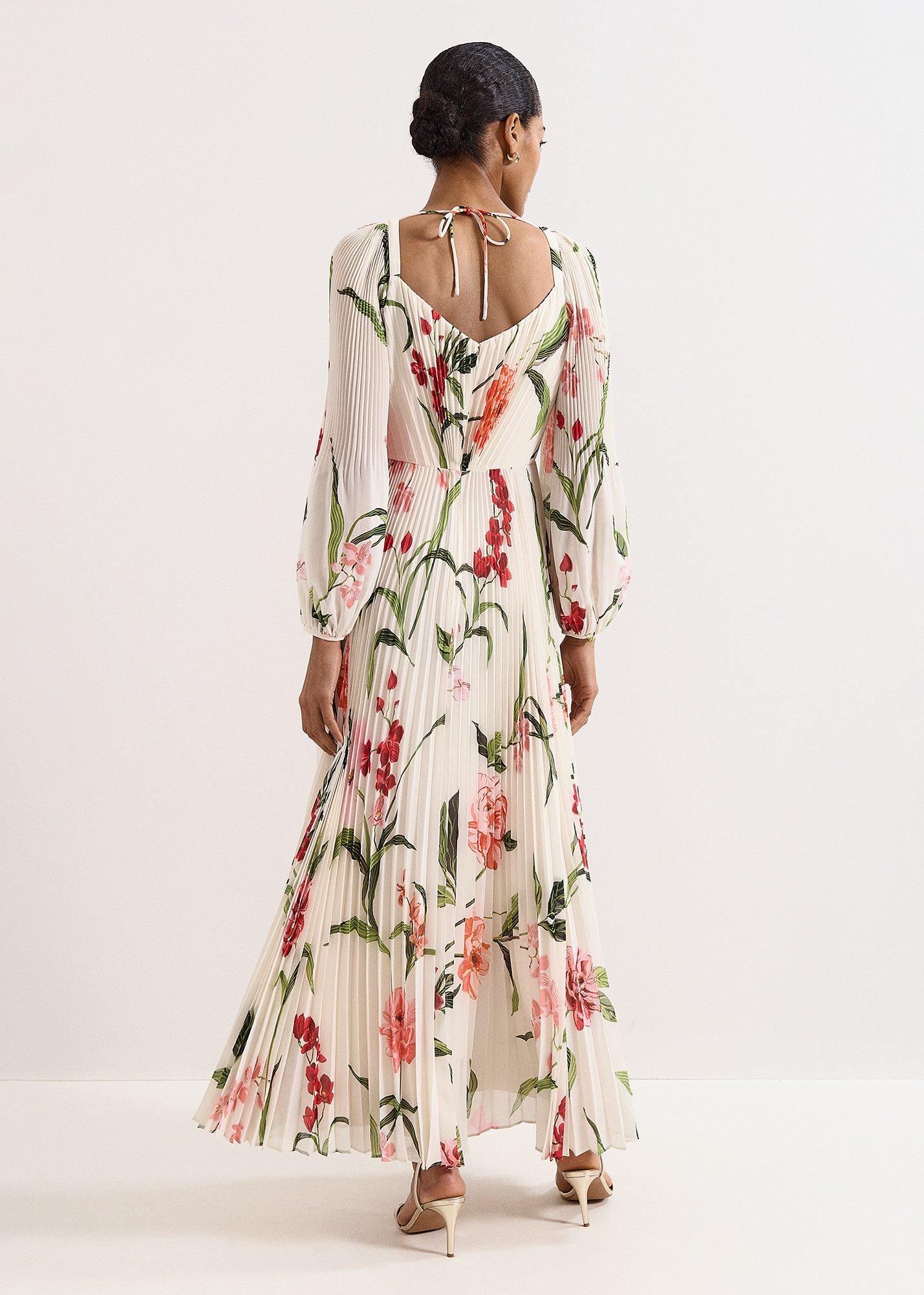 Petite Reanna Floral Pleated Maxi Dress