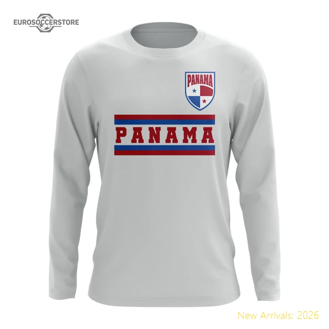Panama Core Football Country Long Sleeve T-Shirt (White)
