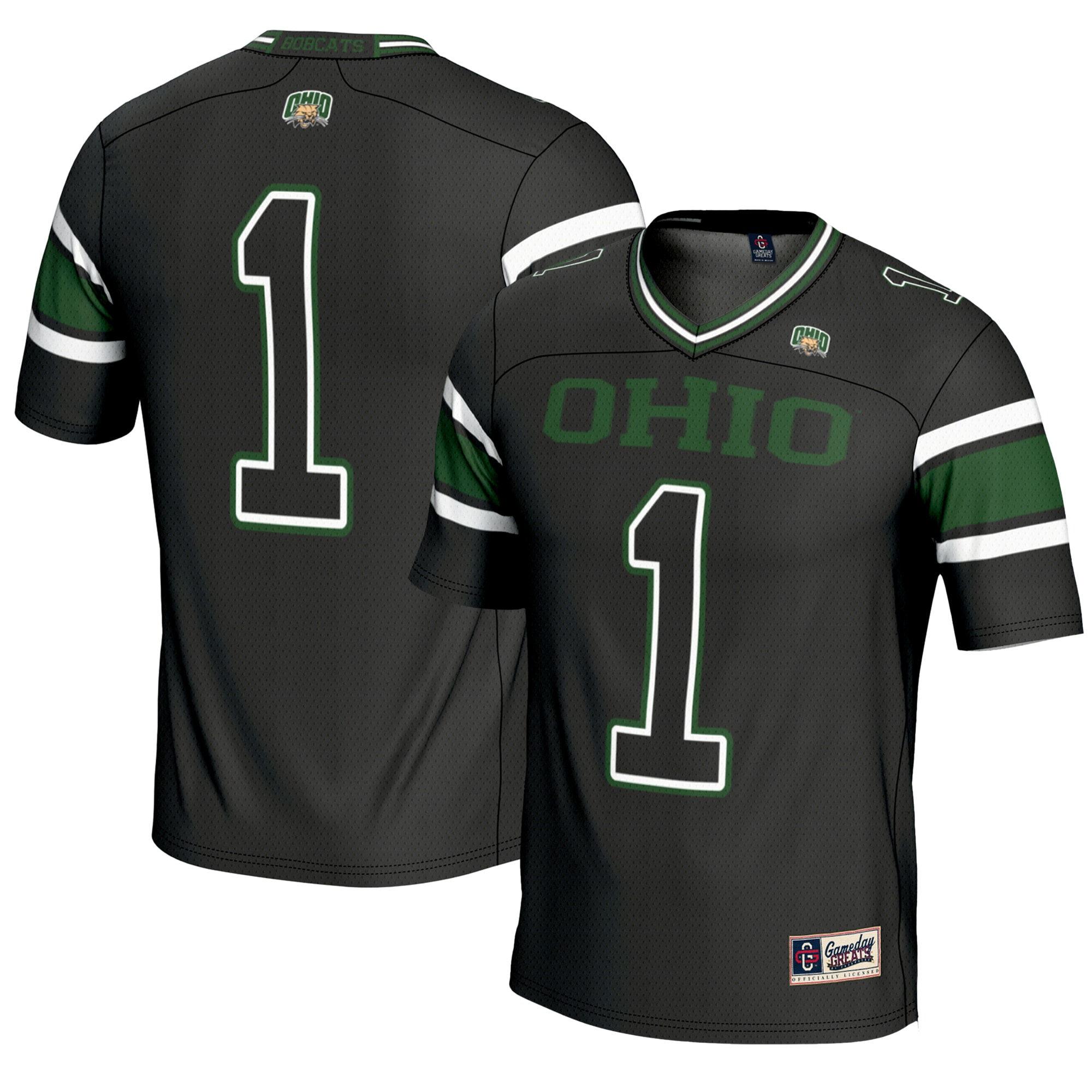 #1 Ohio Bobcats GameDay Greats Youth Endzone 26/27 Football Jersey - Black