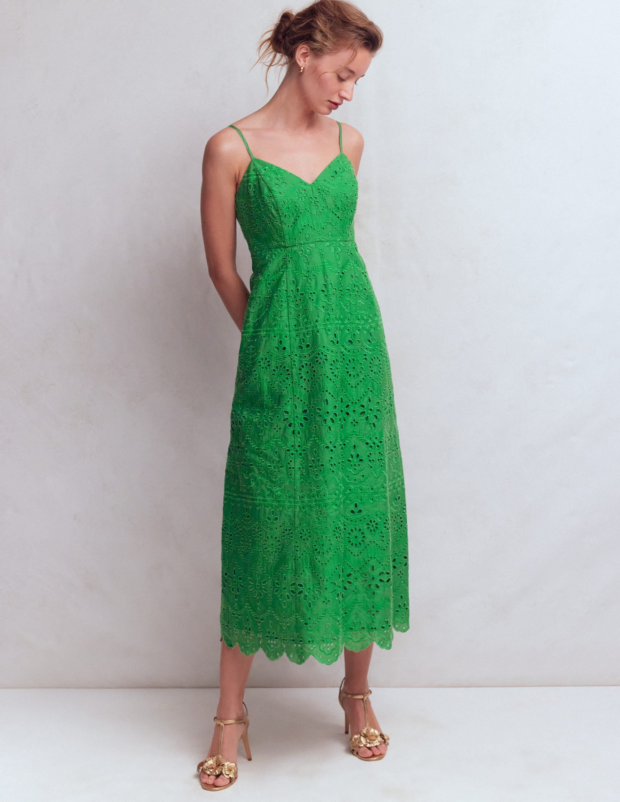 Empire Linen Broderie Dress