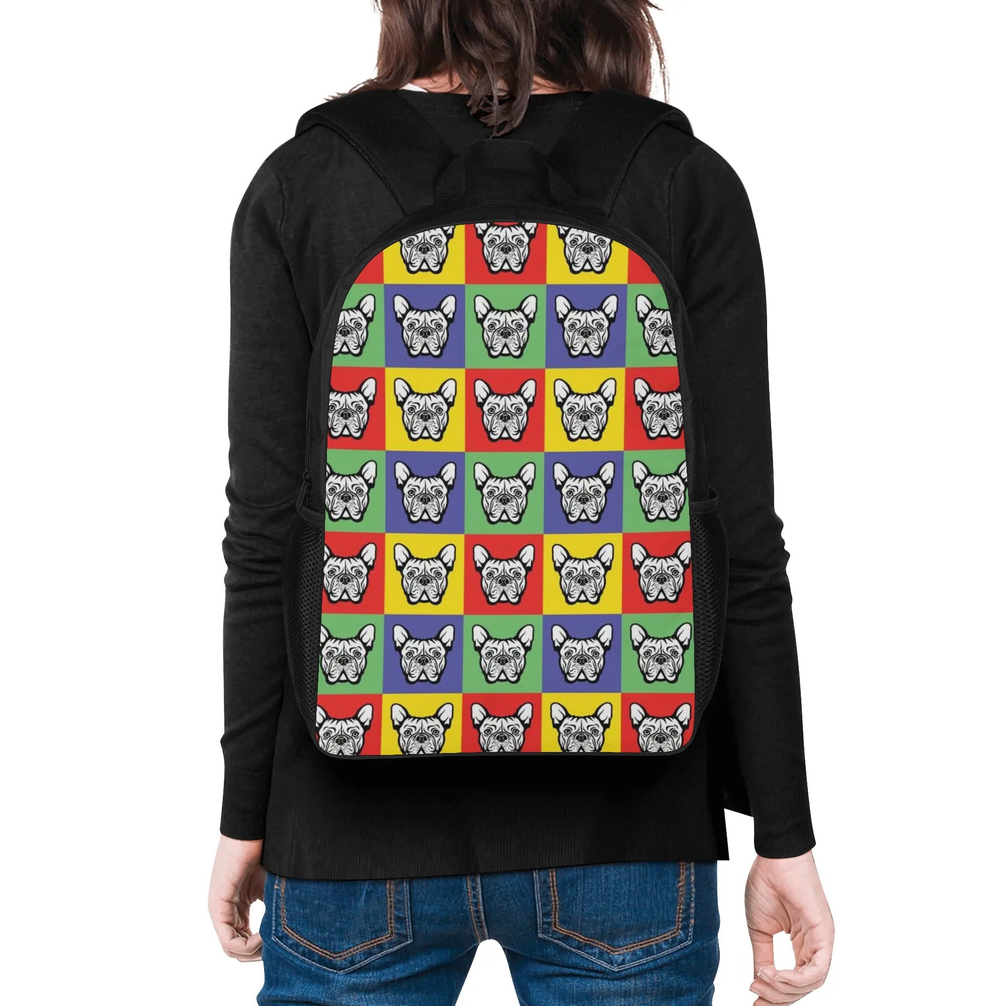 Lifestyle-Driven Frenchie-Fan Hazel - 17 Inch Backpack for Dog Owners