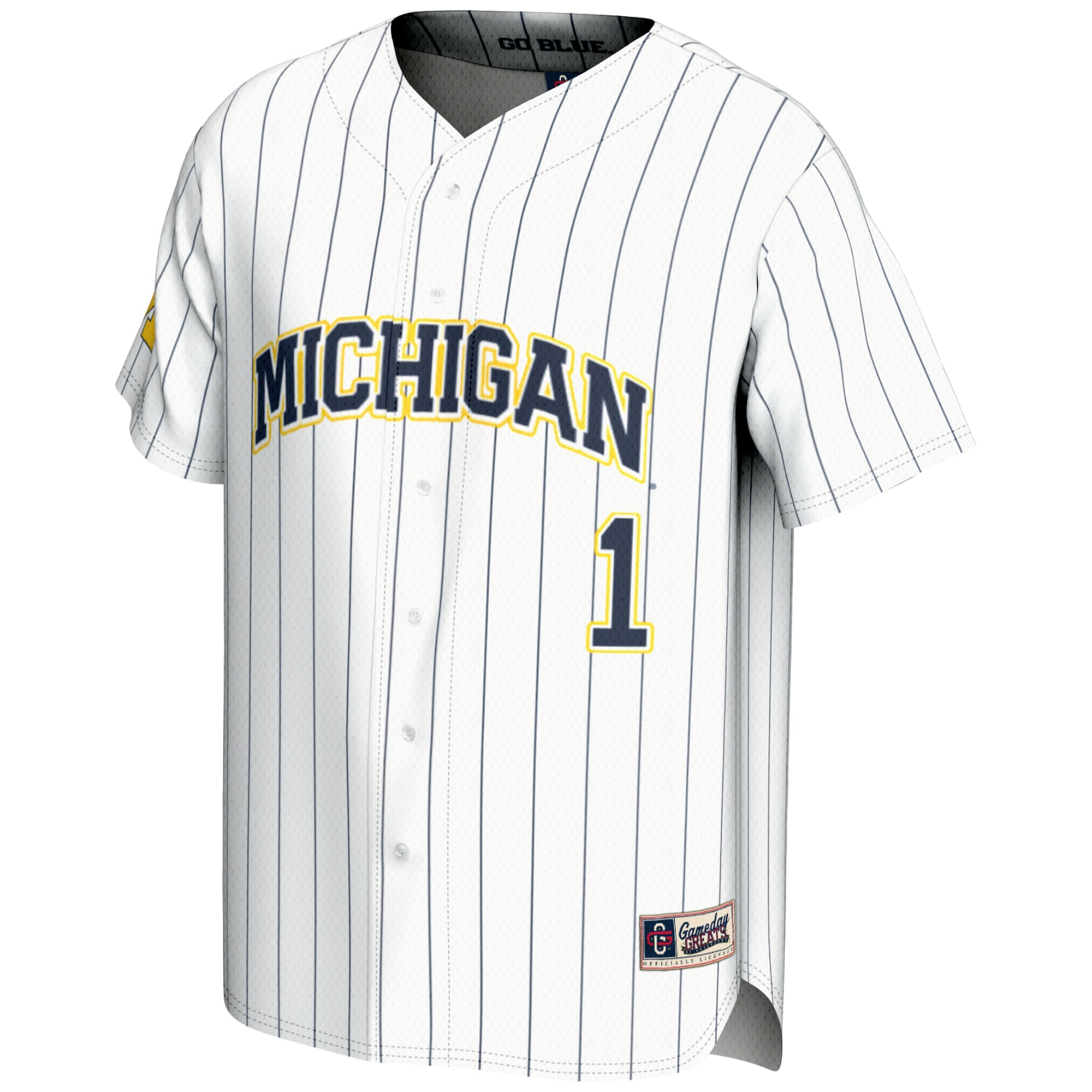 [NJP] Michigan Wolverines GameDay Greats Youth Lightweight Baseball Fashion Jersey - White