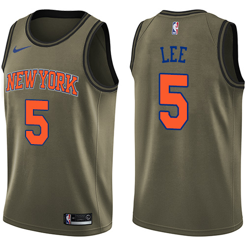 Premium Knicks #5 Courtney Lee 2024 Icon NBA Swingman Jersey Green -