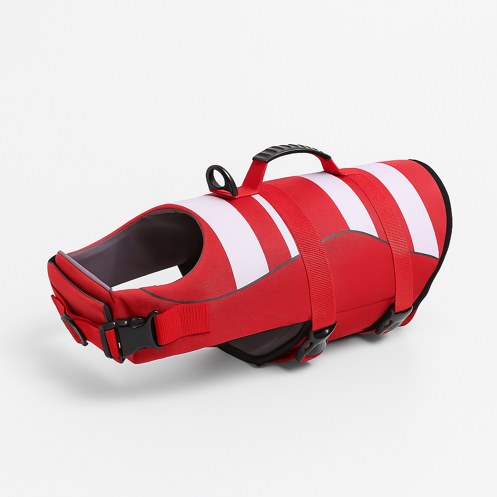 Frenchie Swim Safety Vest – High Visibility Life Jacket with Rescue Handle