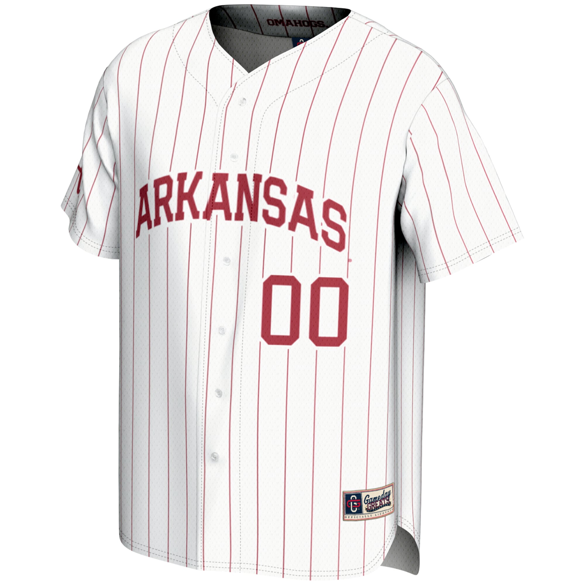 [NJP] Arkansas Razorbacks GameDay Greats NIL Pick-A-Player Lightweight Baseball Jersey - White