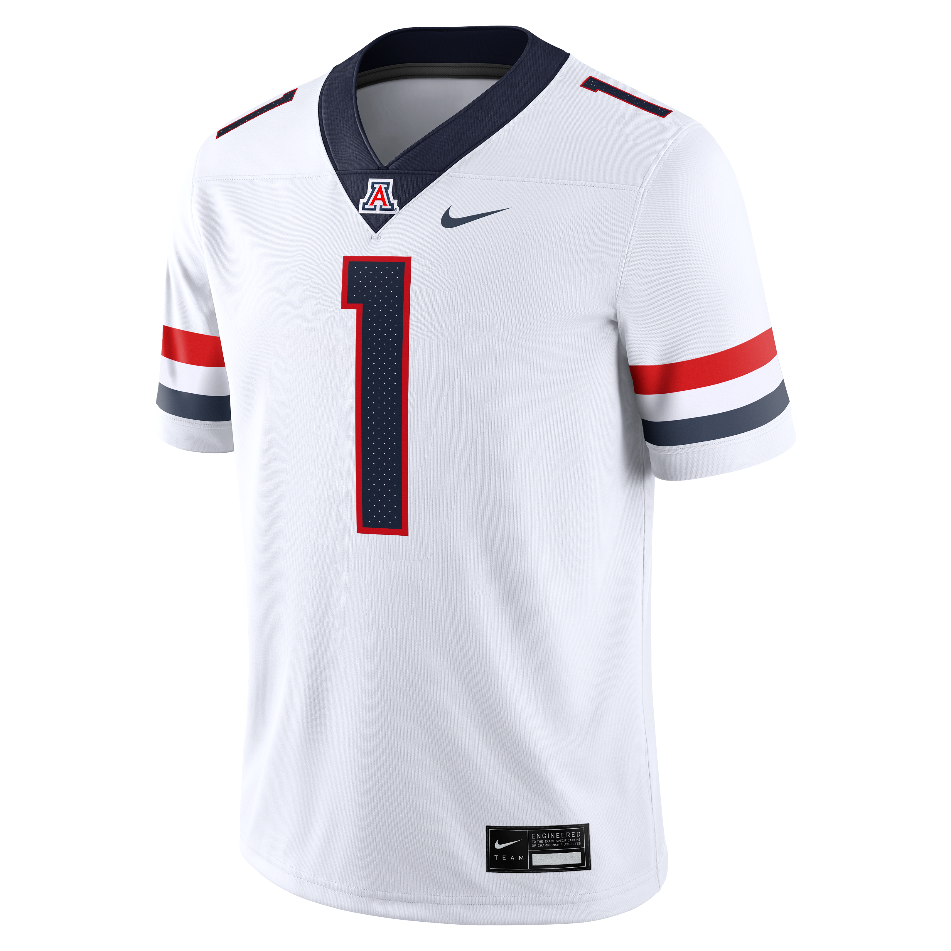 Men's #1 White Arizona Wildcats Road Game Football Jersey