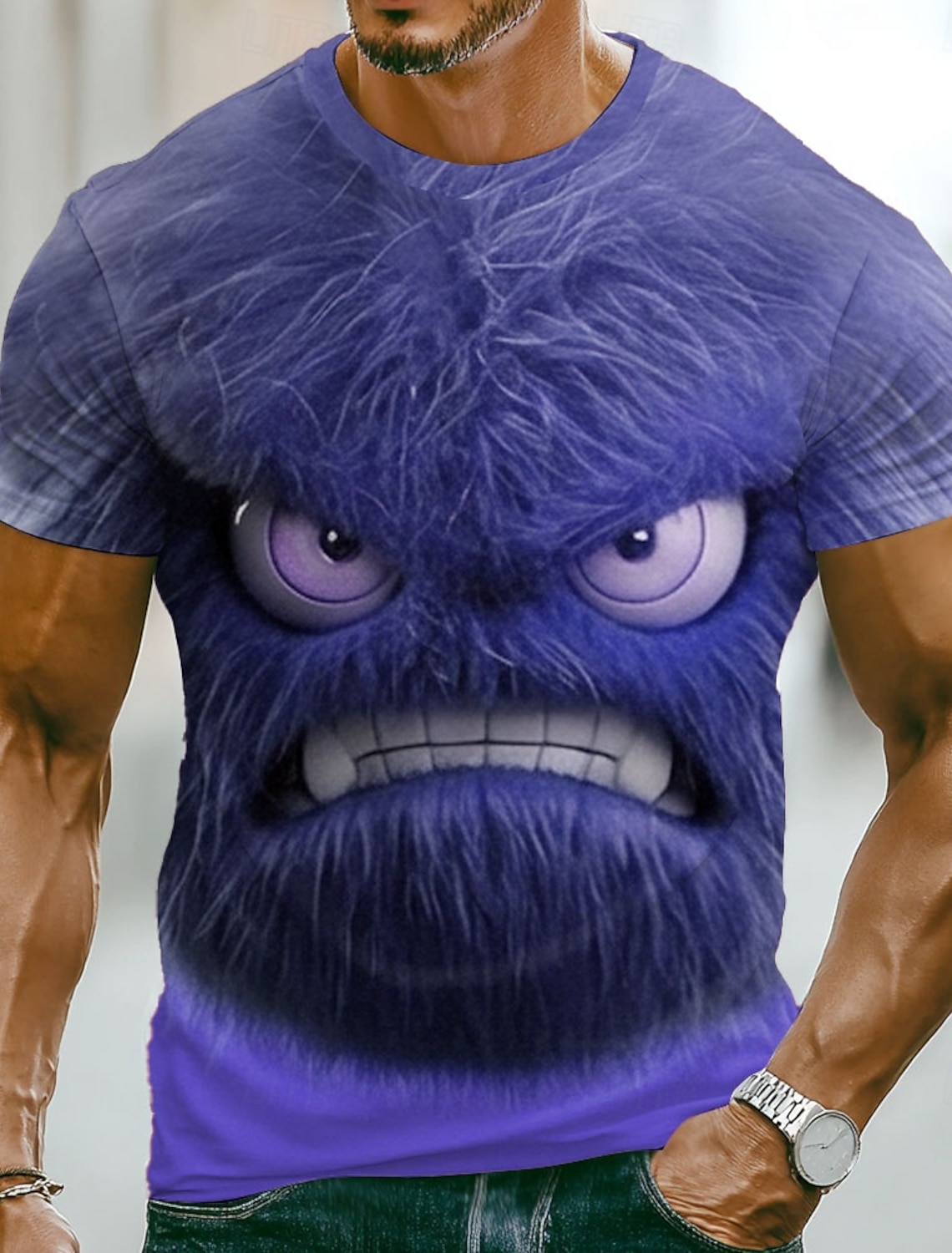 Men's 3D Human face T Shirt Short Sleeve T shirt 3D Print Crew Neck Shirt Exaggerated Designer Casual Daily Club Blue Black Red Summer Spring All Seasons Clothing Apparel S M L XL XXL XXXL