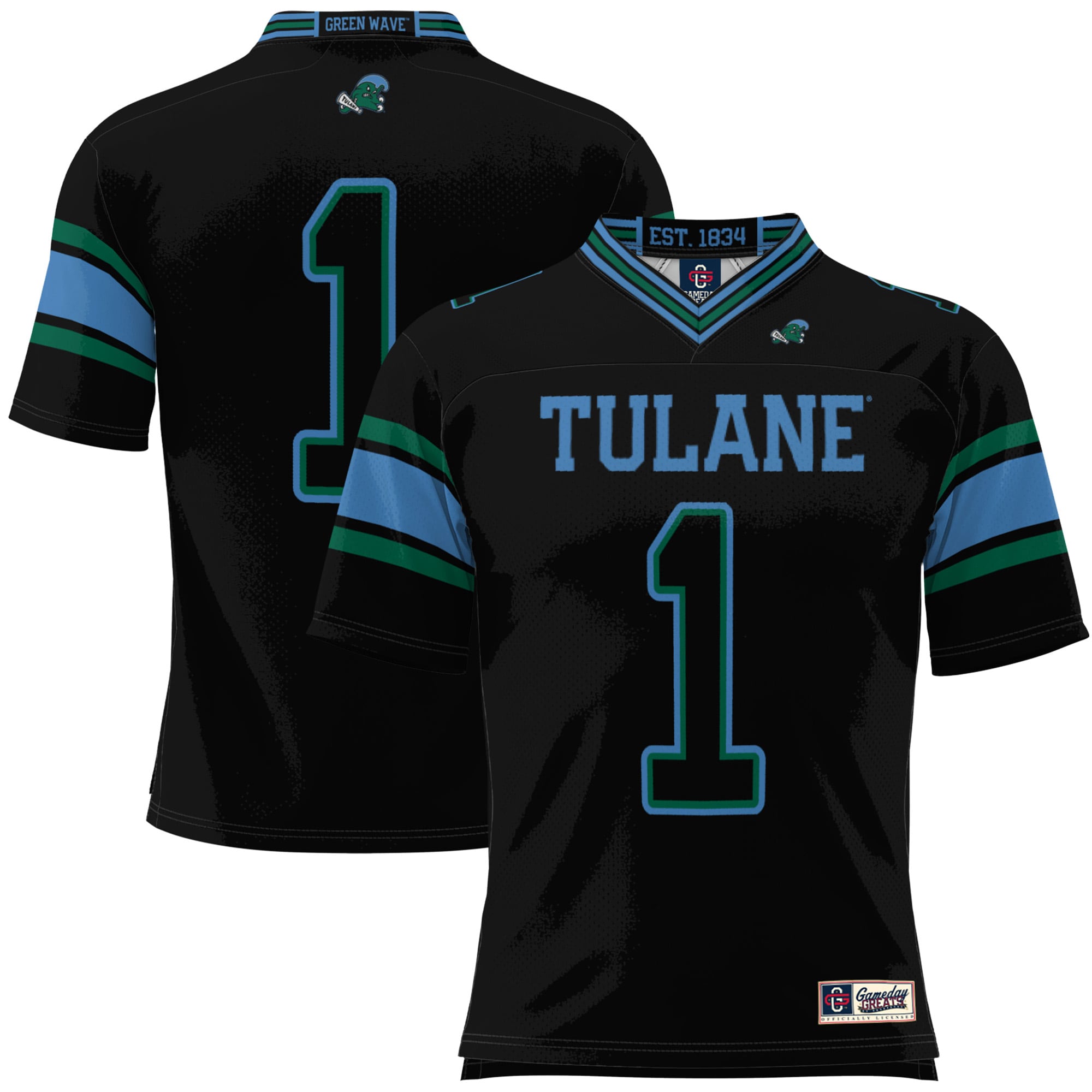 [Youth] Tulane Green Wave #1 Football Jersey - Black | Stadium Series 2026/27