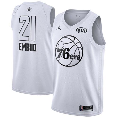 76ers White Joel Embiid #21 Nike Jersey - Budget-Friendly Quality