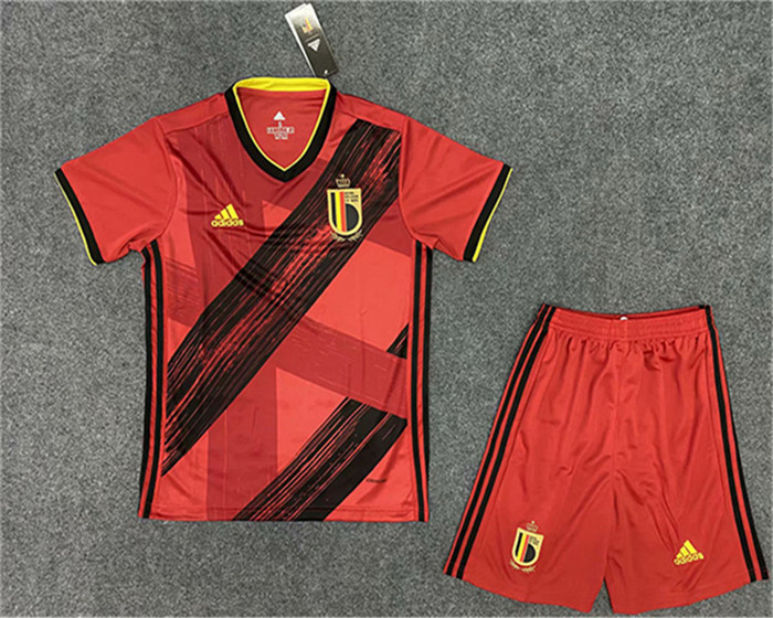 Belgium 20-21 Euro Soccer Shirt Red Kids KitShirtShorts - Official