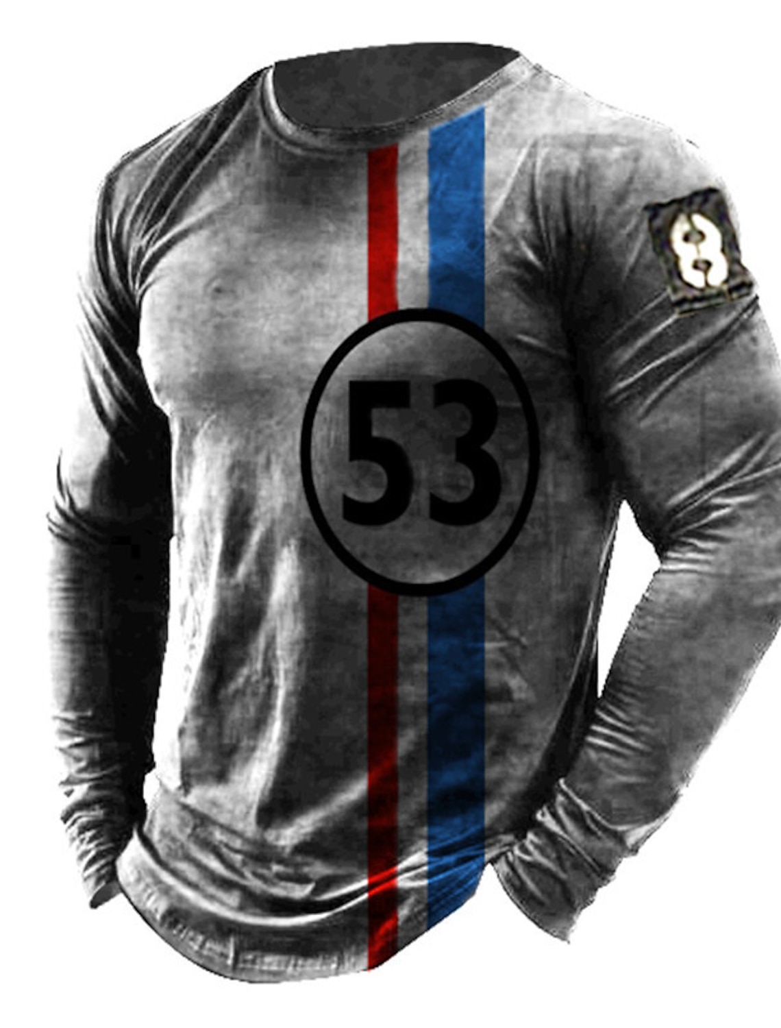 Men's Unisex Striped Graphic Prints T Shirt Distressed Long Sleeve 3D