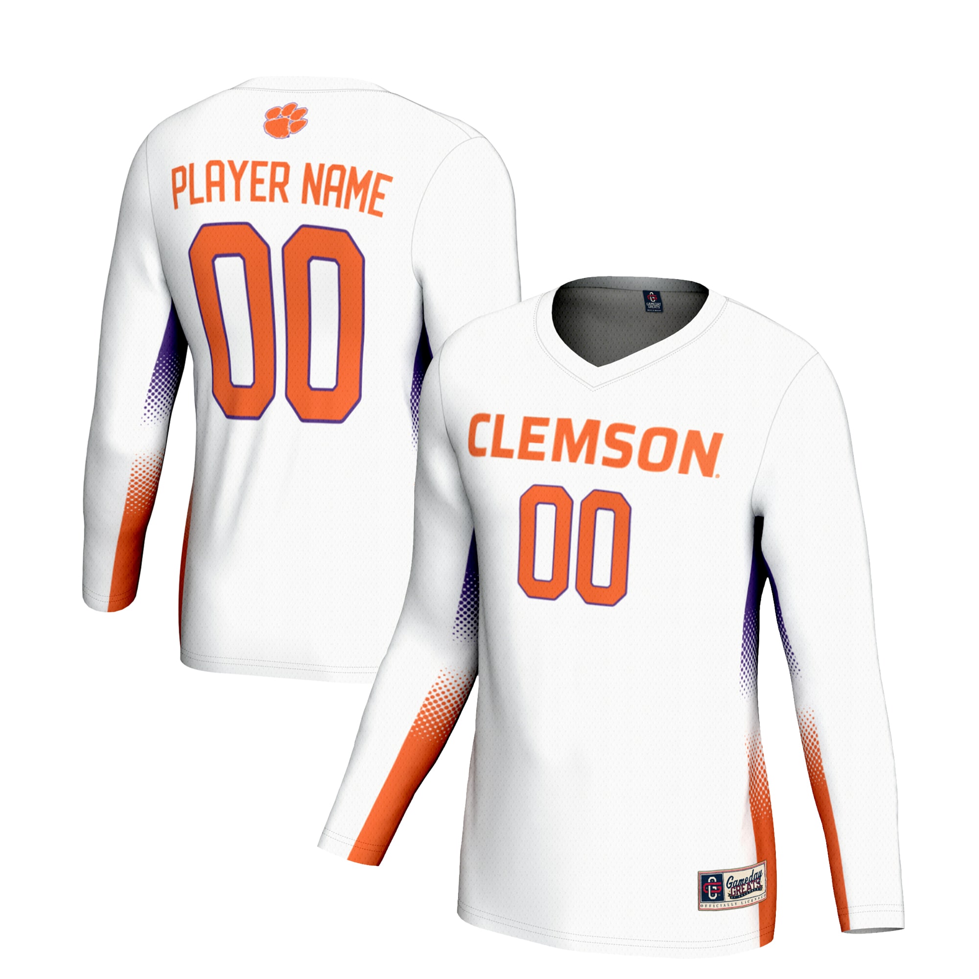 [NJP] Clemson Tigers GameDay Greats Youth NIL Lightweight Volleyball Jersey - White