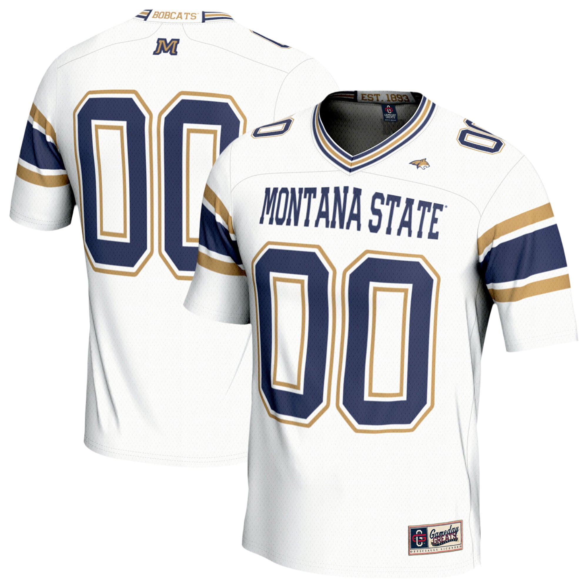 Montana State Bobcats GameDay Greats Unisex Lightweight Football Fashion Jersey - White