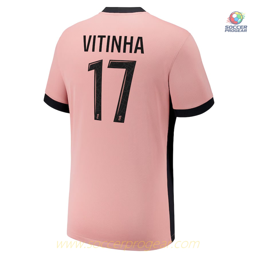 PSG French Ligue 1 Third 2024-2025 Season Vitinha Kids Edition Football Kit Football Jersey