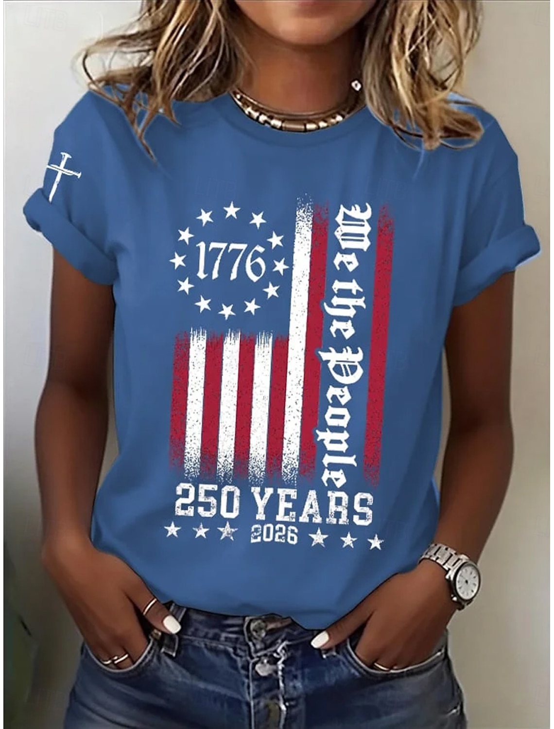 Independence Day American Anniversary Patriotic Women's T Shirt Print Asymmetrical Graphic Flag American Flag Vintage Fashion Stylish Short Sleeve One Shoulder Regular Tops Daily