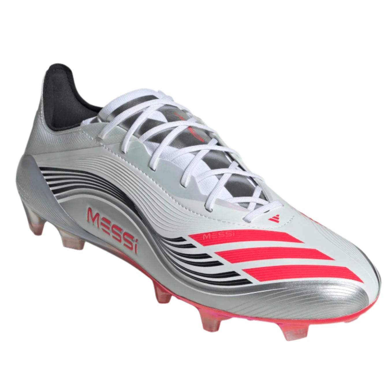 Messi adidas F50 Elite FG Football Boots White Lucid Red Silver Metallic