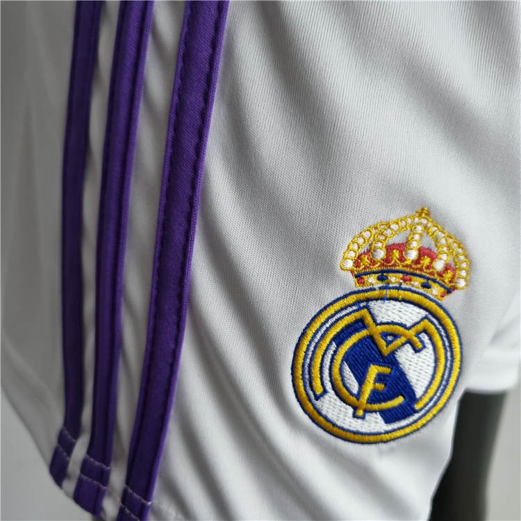 KidsYouth Real Madrid 2223 Home White Soccer Football KitShirtShort -