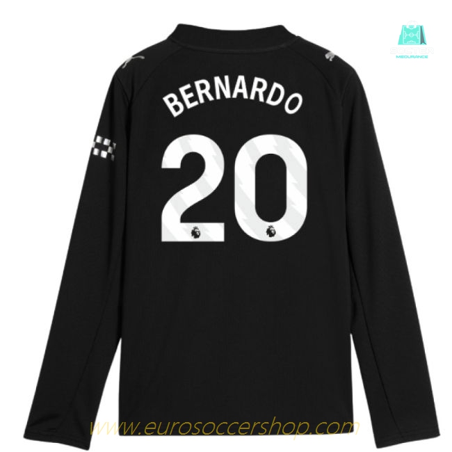 2025-2026 Man City Long Sleeve Away Shirt (Kids) (Bernardo 20)