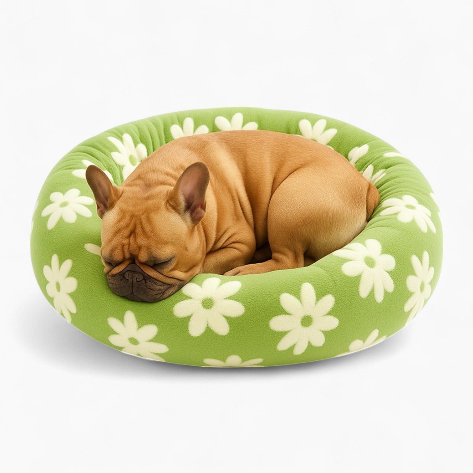 Pressure-Balanced Pawnest French Bulldog Round Bed – Cozy & Plush Pet...
