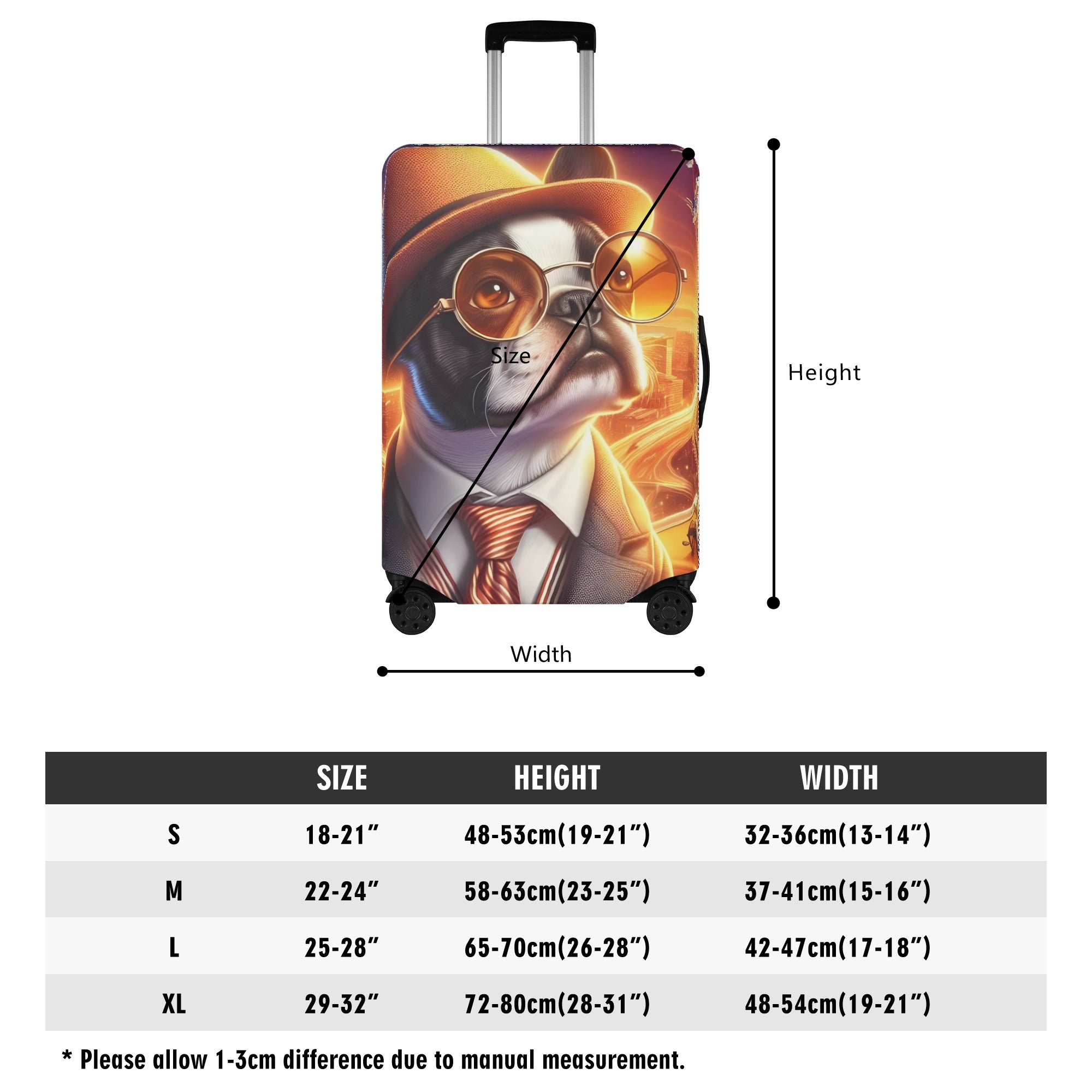 Zeus - Non-slip Luggage Cover For Boston Terrier Lovers Outdoor Use