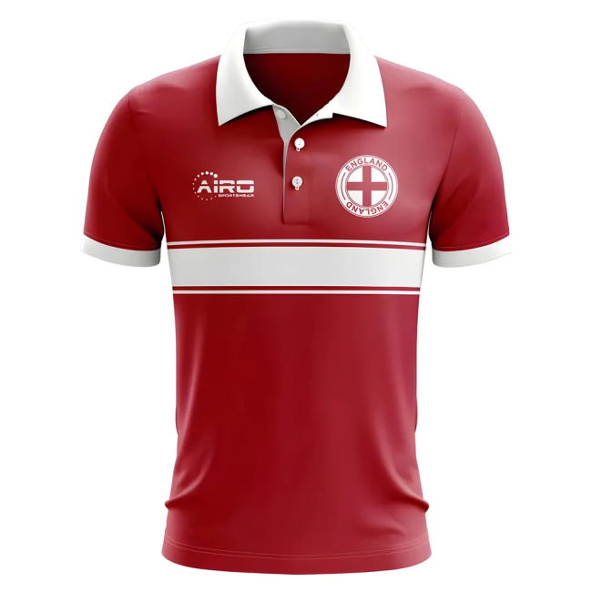 England Concept Stripe Polo Shirt (Red)