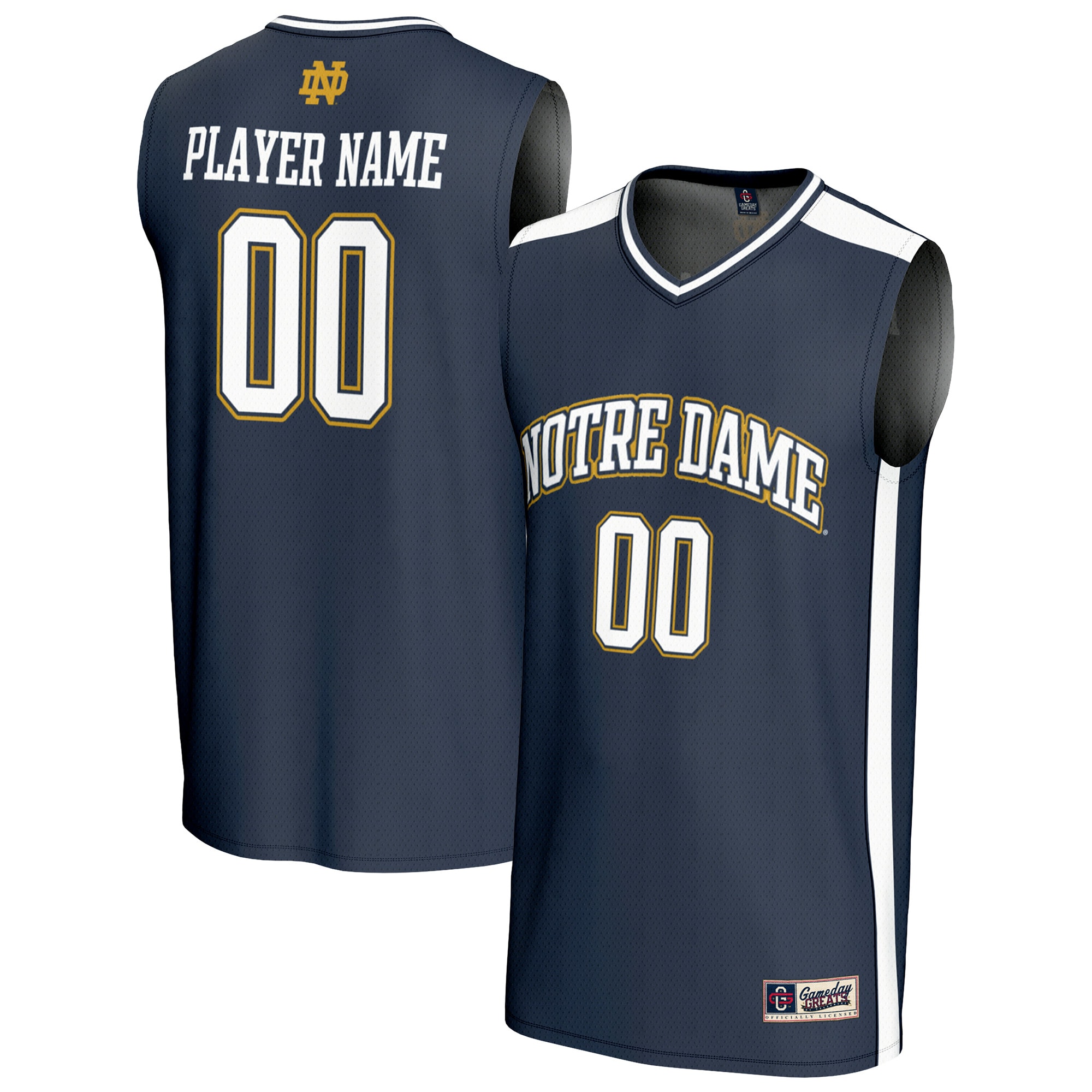 [NJP] Notre Dame Fighting Irish GameDay Greats NIL Pick-A-Player Lightweight Collegiate Women's Basketball Fashion Jersey - Navy