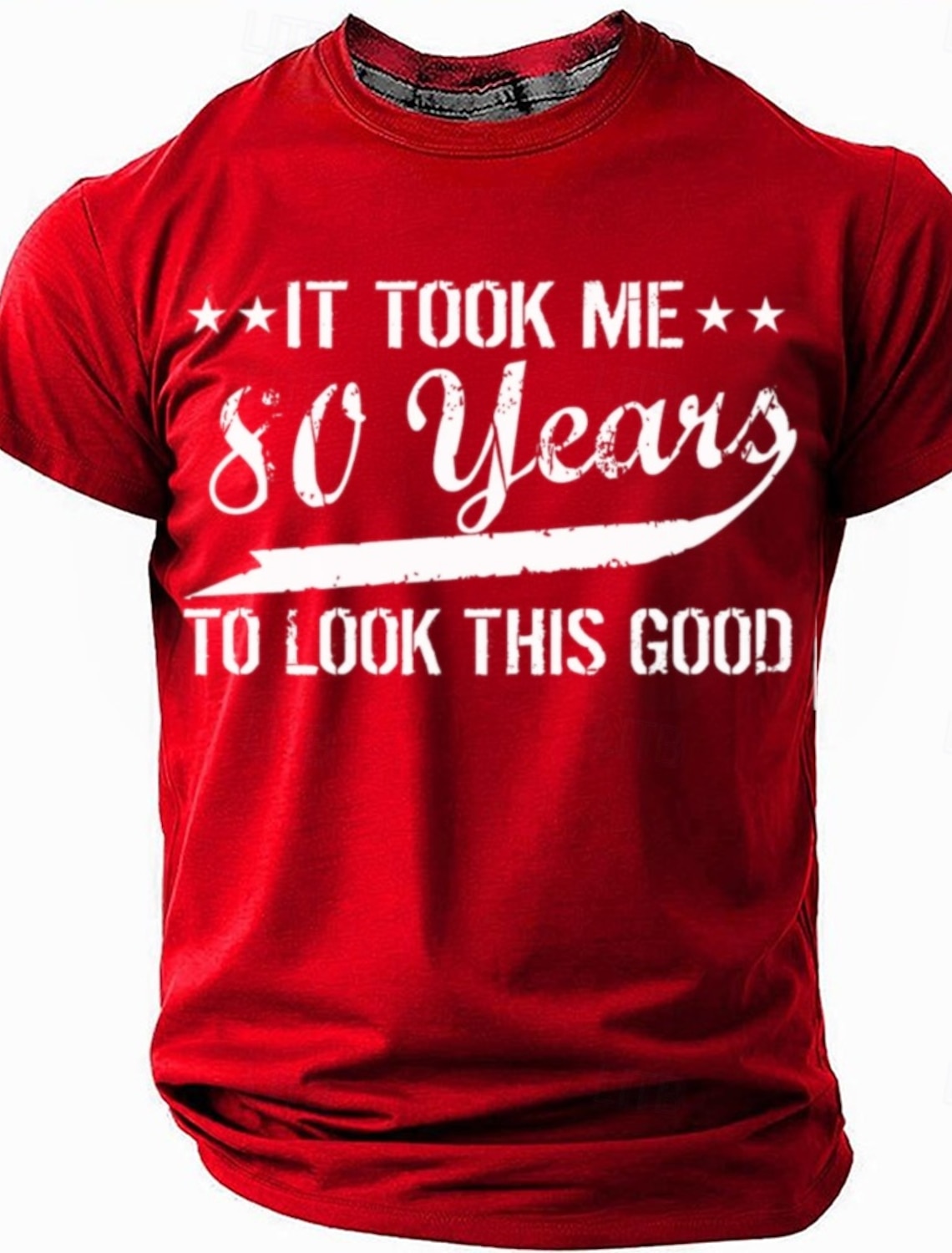 Men's 80th Birthday T-Shirt - 'It Took Me 80 Years To Look This Good' Funny Graphic Short Sleeve Tee