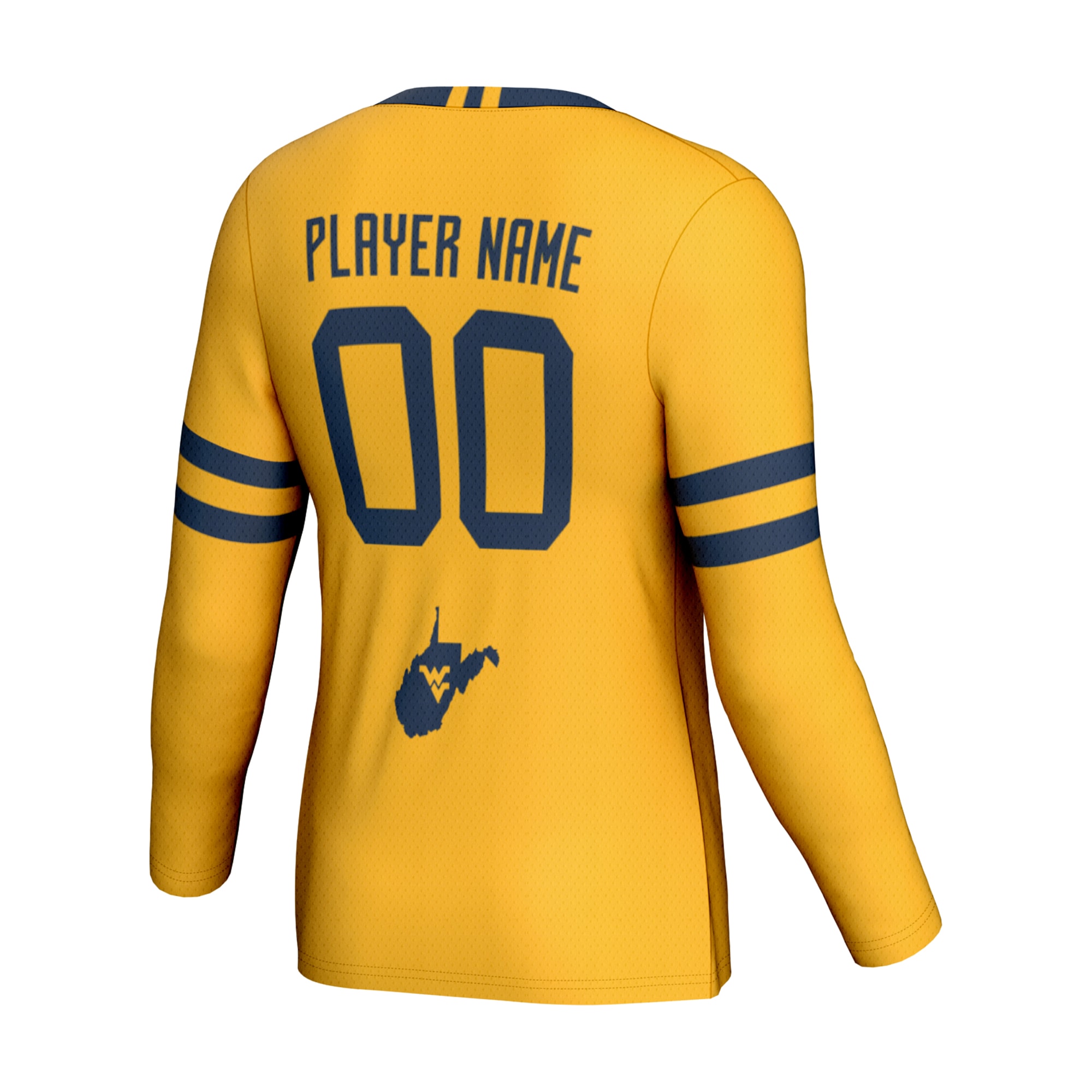 [NJP] West Virginia Mountaineers GameDay Greats Youth NIL Pick-A-Player Lightweight Volleyball Jersey - Gold