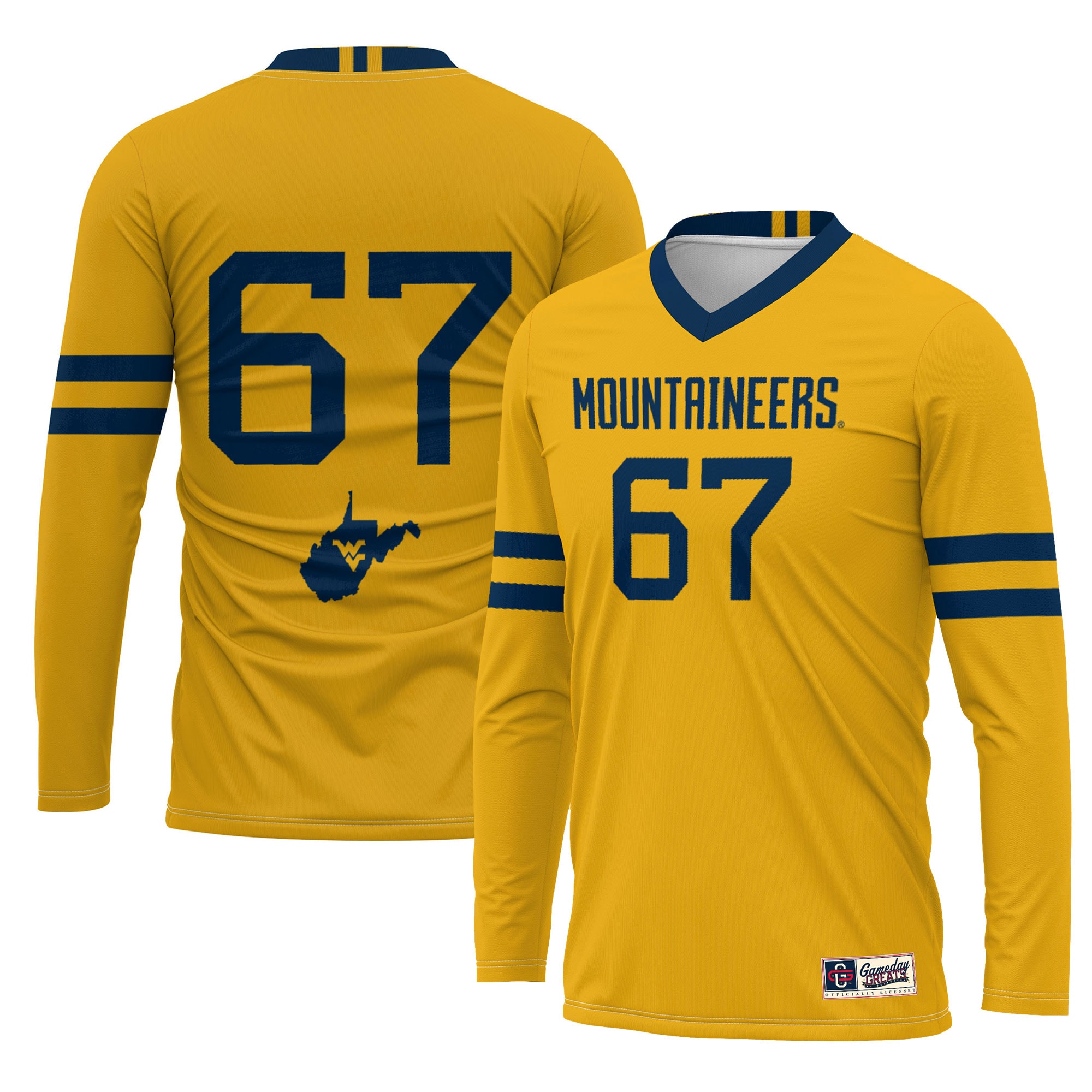 [NJP] West Virginia Mountaineers GameDay Greats Unisex Lightweight Volleyball Jersey - Gold