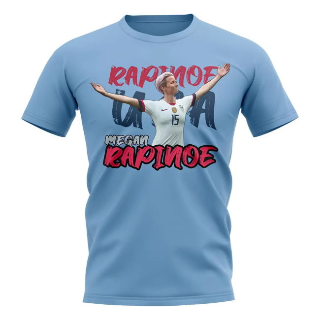 Premium-Quality Top-Tier Megan Rapinoe Graphic Player Tee (Sky)