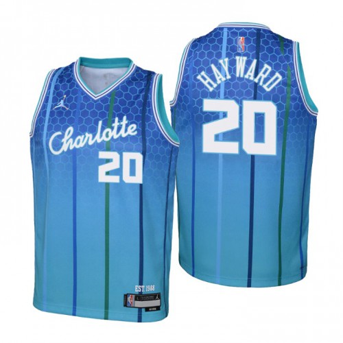 Charlotte Charlotte Hornets #20 Gordon Hayward Youth Nike Blue 2021/22 Swingman Jersey ¨C City Edition Youth