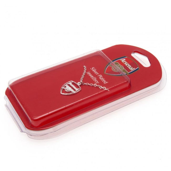 Arsenal FC Silver Plated Pendant & Chain CR - authentic style