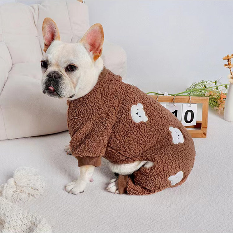 Pet-Lover Bearhug Frenchie Warm Cloth Bear Style Jumpsuit for Pet