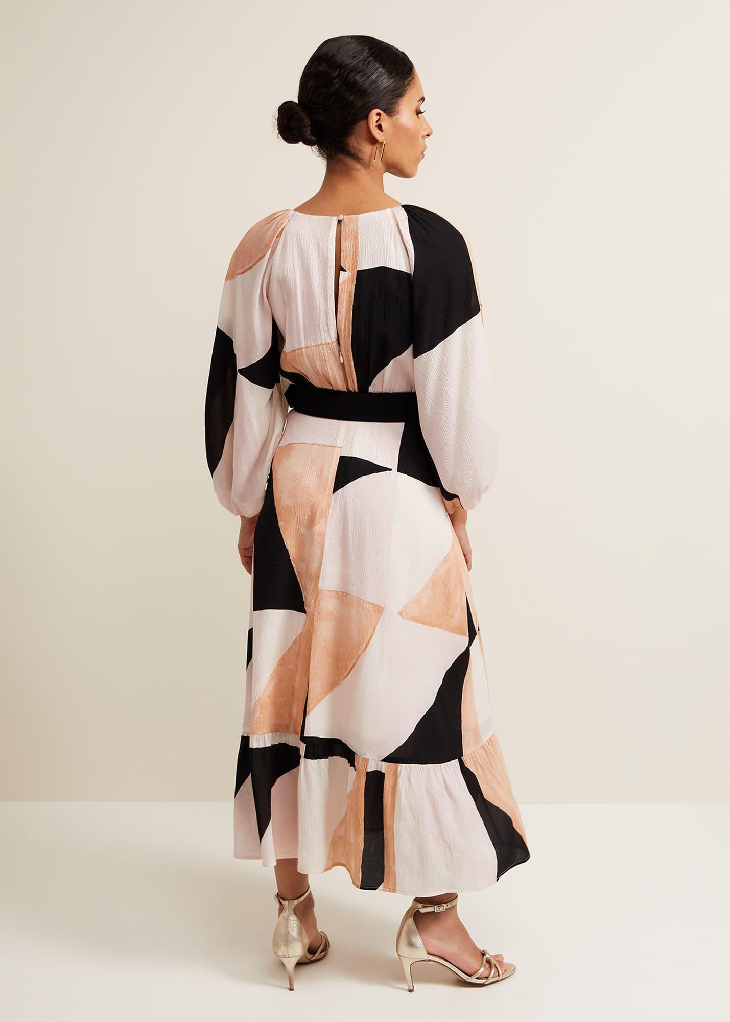 Petite Sophia Colour Block Belted Dress